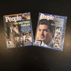 Vintage 1999 People Magazine JFK Jr Two Shattered Families + Tribute JFK Jr